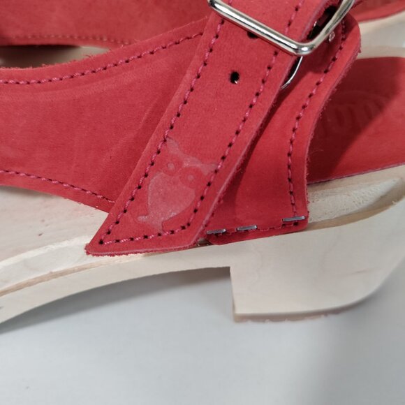 SANDGRENS“MOROCCO CROSSED CLOG SANDAL” in RednNEW NEVER WORN  -SIZE 40 - Picture 6 of 10